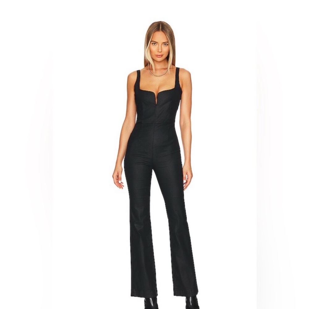7 For All Mankind Sleek Black Jumpsuit